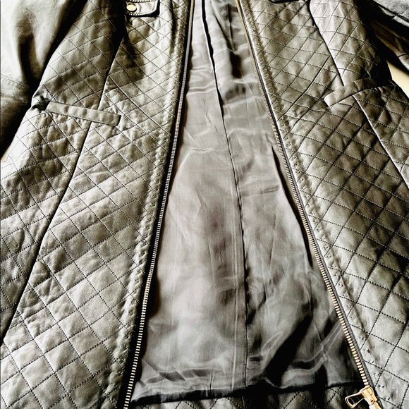 NWT Lambskin Quilted Leather Car Coat - Picture 11 of 12